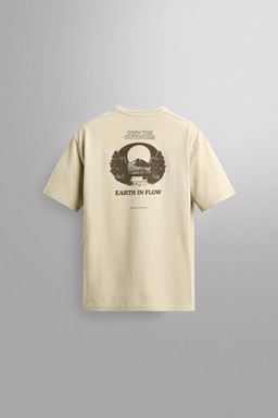 CAMISETA REGULAR FIT GR?FICO ESTAMPADO / Blanco roto