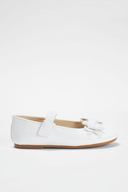 Trendyol Shoes Beyaz Simli Kurdele Detayl? Mary Jane Buyuk/Kucuk K?z Cocuk Kids Babet TAKSS25BE00023 - Trendyolmilla фото 5