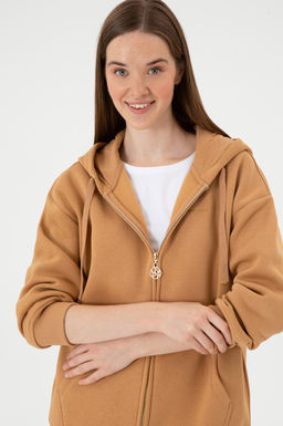 Kad_n Camel _ardonlu Kap__onlu Sweatsh_rt Sepette S_rpriz _ndirim - U.s. polo assn фото 2