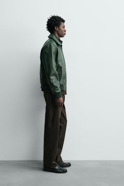 LEATHER BOMBER JACKET - Zara фото 4
