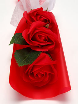 Букет из трех мыльных красных роз в колбе. - SB BEAUTY фото 7