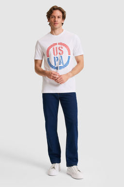 Erkek Regular Fit Bisiklet Yaka Beyaz Ti__rt