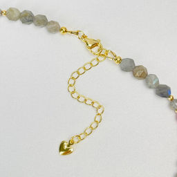 Колье из Лабрадора и Корунда (Рубин) 45 см +