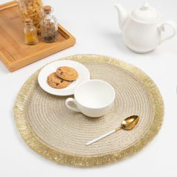 Набор салфеток Доляна. Блеск, золото, d=38 см, 2 шт.