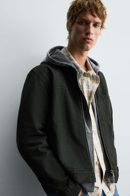 DENIM ZIP-UP OVERSHIRT