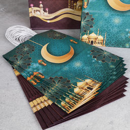 Цена за 12 шт. Пакет подарочный набор 12 штук 27х21х11 см Мусульманский / M364-1/2 /уп 50/ - ГалеонТрейд фото 6