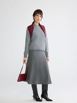 Beli Lastikli A Kesim Triko Etek