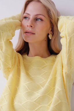 Джемпер удлиненный лимонный с шерстью альпака - Martichelli фото 23