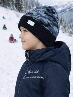 Шапка вязаная камуфляж темносиний