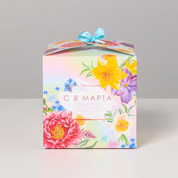Цена за 3 шт. Коробка подарочная складная, упаковка, 8 марта, 12?12?12 см