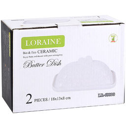 60030 Масленка с крышкой 18х3х8 фарфор LR (х24) - Mayer&boch фото 6