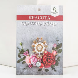 Брошь Императрица барокко, цвет бело-серый в золоте - Queen fair фото 2