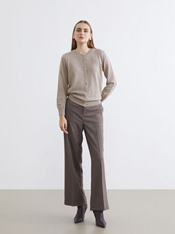 Standart Fit Ekose Kad?n Pantolon