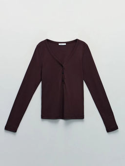 Лонгслив с застежкой на груди / Zarina  фото 7