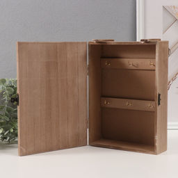 Ключница настенная «Кофемолка», дерево, 6 крючков, 7×17×24.5 см