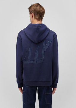 Kapusonlu Lacivert Sweatshirt - Mavi фото 5