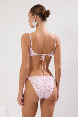 TRENDYOLMILLA Pembe Potikare Desenli Cicek Nak?sl? Balkonet Brazilian Pretty Bikini Tak?m? TBESS25BT00120  фото 4