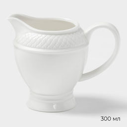 Набор сервировочный Magistro Argos, 2 предмета: молочник 300 мл, сахарница 300 мл, фарфор, белый фото 4