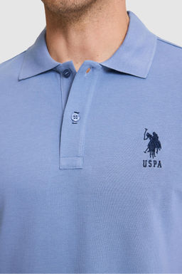 Erkek Slim Fit Polo Yaka _ndigo Basic Ti__rt
