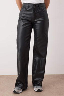 Siyah Kaplama Yuksek Bel Wide Leg Jeans TWOAW26JE00156 - Trendyolmilla фото 3