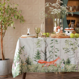 Набор столовый Этель Лесная сказка, скатерть 148х218+/-2см с ГМВО, салф.40х40 см - 12 шт  фото 10
