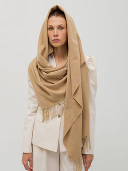 в составе ШЕРСТЬ Большой, мягкий, теплый двусторонний палантин с принтом - Tantino фото 3