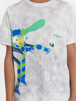 Футболка для мальчиков светло-серая с дизайнерским принтом - Mark formelle фото 5