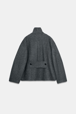 CROPPED WOOL COAT WITH HIGH NECK - Zara фото 8