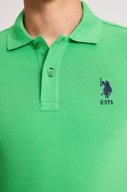Erkek Slim Fit Polo Yaka A__k Ye_il Basic Ti__rt - U.s. polo assn фото 6