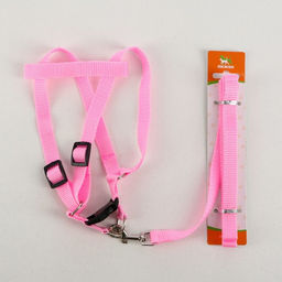 Комплект Базис, поводок 120 х 1,5 см, ОГ 32-46 см, розовый - Пижон фото 5