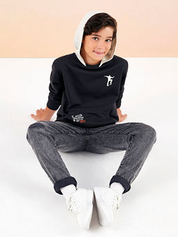 Pamuklu Y?rt?k Detayl? Erkek ?ocuk Jean Pantolon - Waikiki фото 2