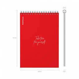 Цена за 4 шт. Блокнот с пластиковой обложкой на спирали ErichKrause Words, красный, A5, 80 листов, клетка фото 4