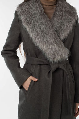 02-3072 Пальто женское утепленное (пояс) - El podio фото 6