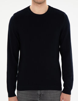 A__k Lacivert Slim Fit Bisiklet Yaka Triko Kazak - Pierre cardin фото 6