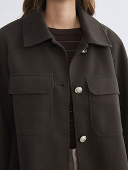 G?mlek Yaka Kad?n Ka?e Ceket