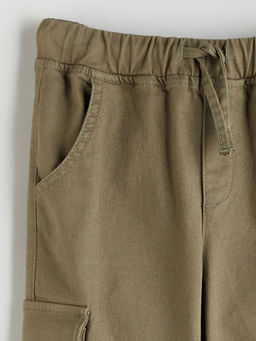 Beli Lastikli K?z ?ocuk Kargo Pantolon