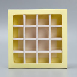 Цена за 5 шт. Коробка под 16 конфет с ячейками Жёлтая 17,7 х 17,7 х 3,8 см - Дарите счастье фото 3