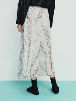 Юбка миди со змеиным принтом / Zarina фото 10