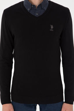 Мужской черный базовый свитер - U.s. polo assn фото 6