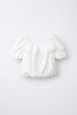 TOP ABULLONADO BORDADOS / Blanco - Zara фото 2
