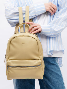 LACCOMA рюкзак Скарлет-Н2005-желто-бежевый эко кожа хлопок  фото 2