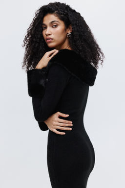 Vestido off-the-shoulder de punto - H&m фото 3