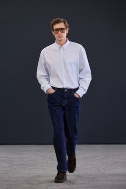 Trendyol Studio Lacivert Straight Fit Raw Denim Kot Pantolon Jeans TMNAW26JE00001
