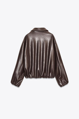 FAUX LEATHER BOMBER JACKET - Zara фото 8