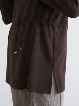 Dik Yaka Oversize Kad?n Sweatshirt Tunik