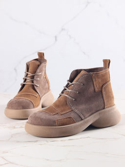 Ботинки 305.927ka. светло коричневый капучино замша/Байка