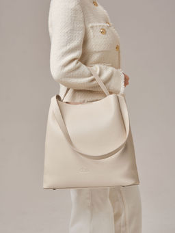 Кожаная сумка шоппер Olga DBR 30948 светлый крем  фото 4