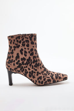 Trendyolmilla Shoes Leopar Desenli Kahverengi Ince Topuklu Kad?n Bot TAKAW25BO00056