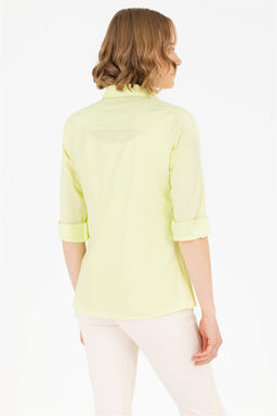 Женская неоново-желтая базовая рубашка с длинным рукавом Неожиданная скидка в корзине - U.s. polo assn фото 5