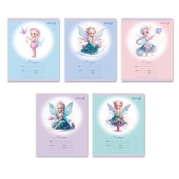 Светоч Т168 Тетрадь ученическая школьная, блёстки, A5 12 л. на скобе 65 г/кв.м , белизна 100 % 25 шт. клетка 01407 Волшебные крылышки